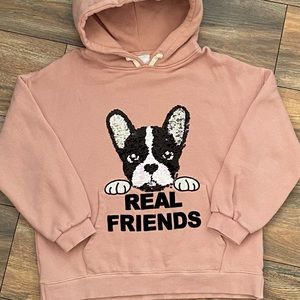 Zara girls sequin detailed hoodie sweatshirt size 10